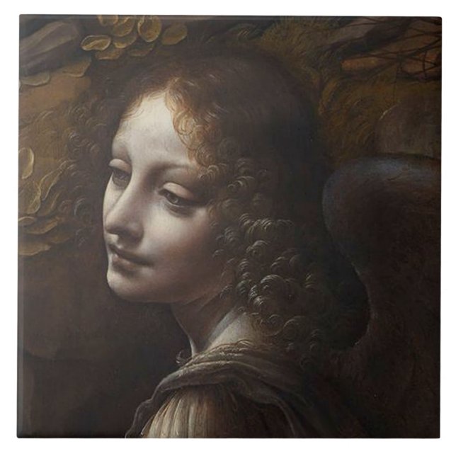Carreau Tête d'un ange par Leonardo (Devant)