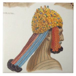 Carreau Tête d'un homme de la tribu de Mundrucu, de 'Trav