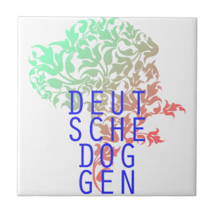Carreau Têtes de feuilles de Dogue Allemand