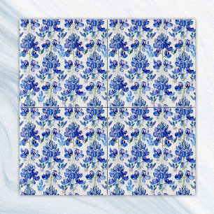 Carreau Texas Bluebonnet Motif, Floral bleu répétitif