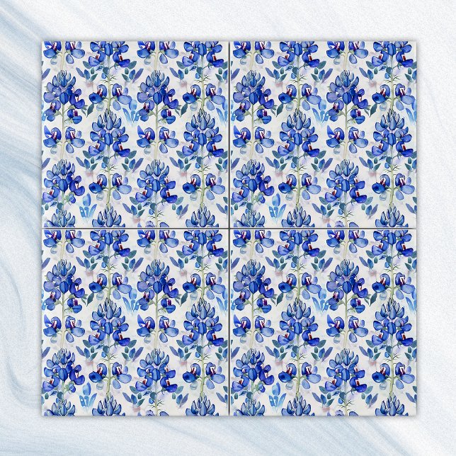 Carreau Texas Bluebonnet Motif, Floral bleu répétitif (Créateur téléchargé)