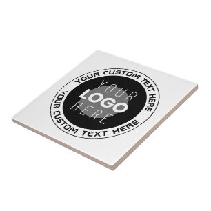 Carreau Texte circulaire modifiable & logo remplaçable N