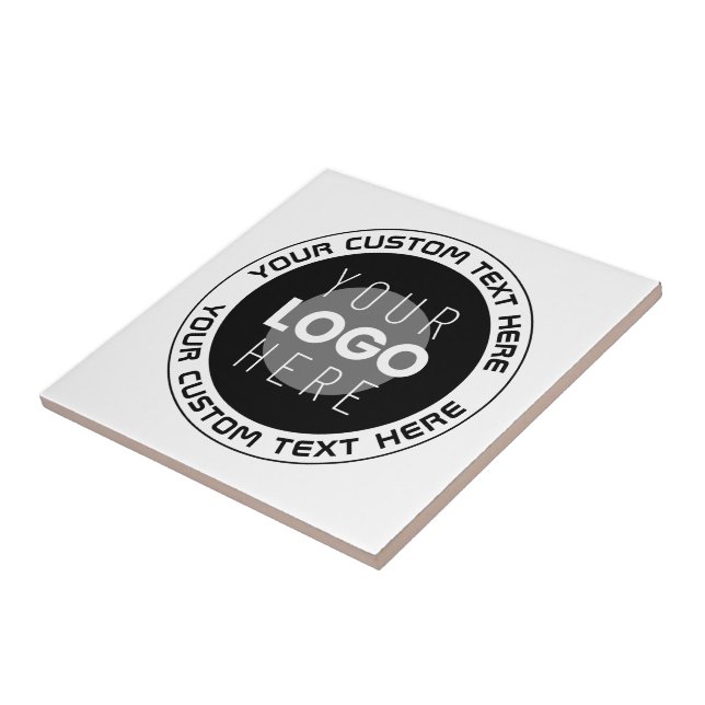 Carreau Texte circulaire modifiable & logo remplaçable | N (Côté)