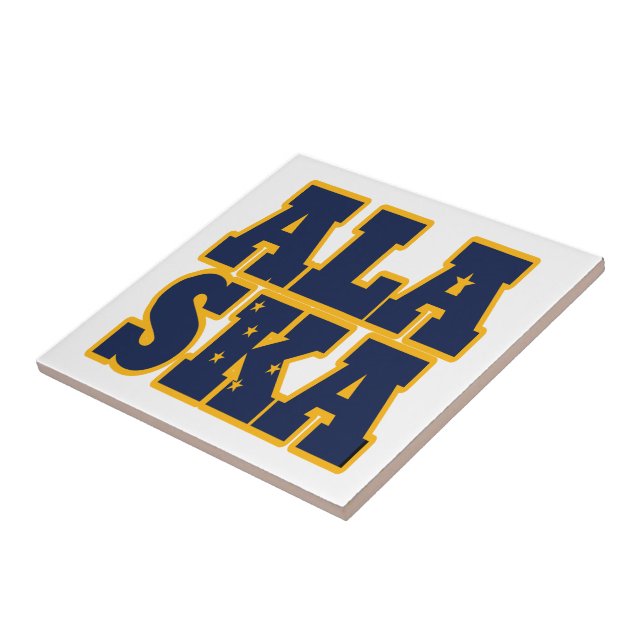 Carreau Texte du drapeau de l'État de l'Alaska (Côté)