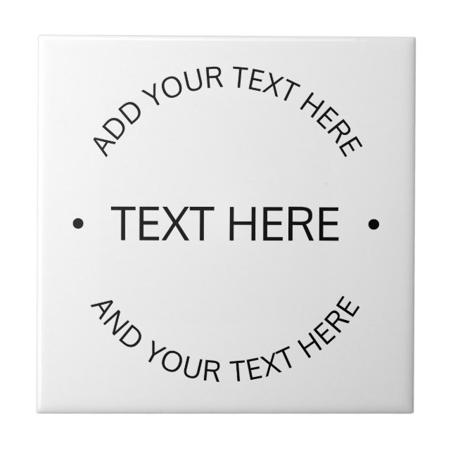 Carreau Texte éditable Simple Moderne | Blanc & Noir (Devant)