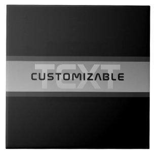 Carreau Texte en calques personnalisable moderne   Noir et