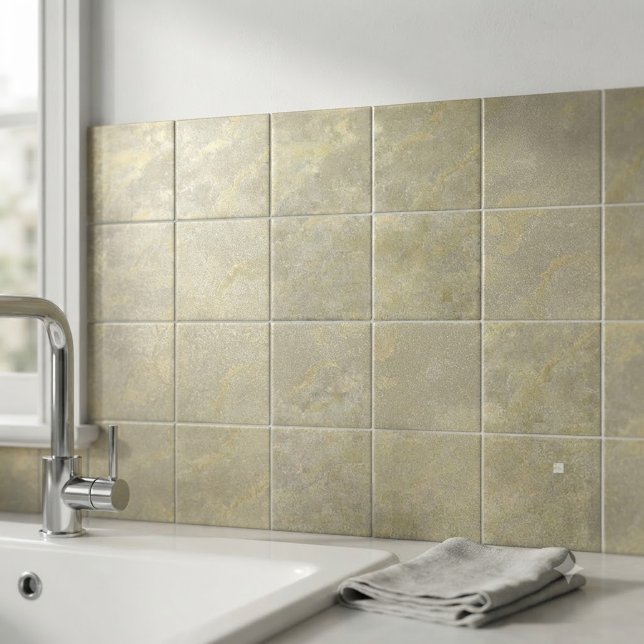 Carreau Texte métallisé argent et or 1 (Silver And Gold Metallic Plaster Ceramic Tile)