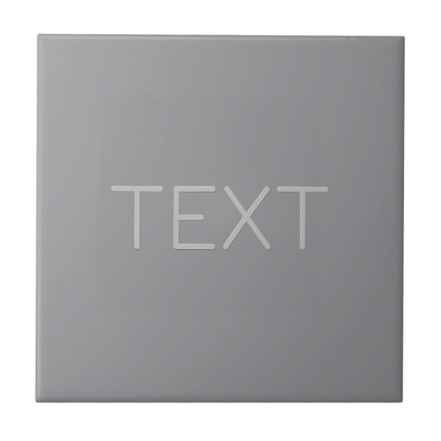 Carreau Texte simple à l'aspect tridimensionnel | Gris (Devant)