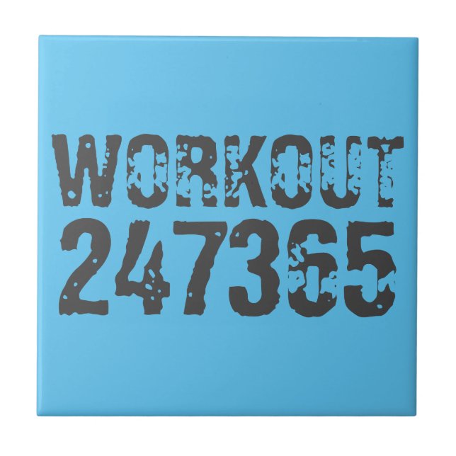 Carreau Texte usé et rayé Workout 247365 bleu (Devant)