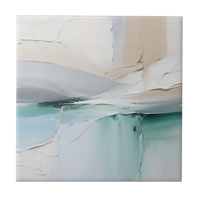 Carreau Texture Abstrait Turquoise Blanc (Devant)