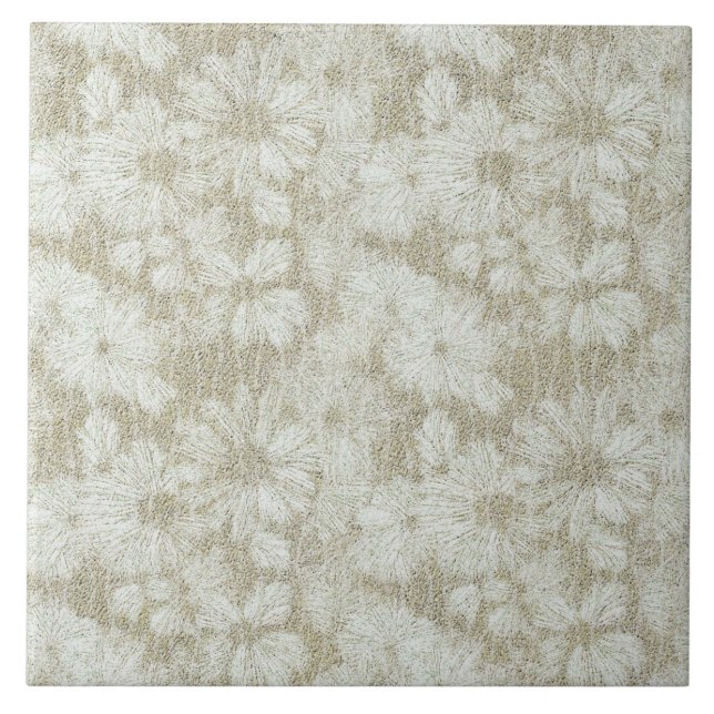 Carreau Texture crème velours de marguerite florale (Devant)