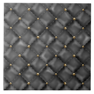 Carreau Texture de cuir brillant avec perles dorées