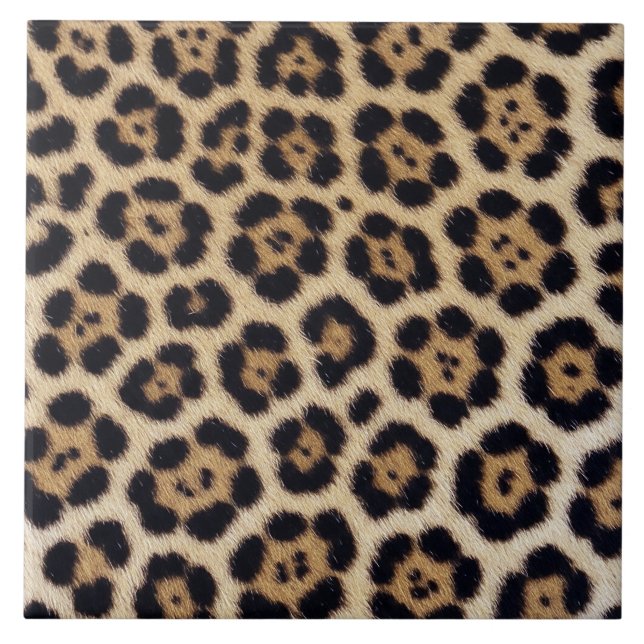 Carreau texture de cuir de peau de fourrure de jaguar léop (Devant)