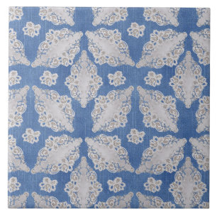 Carreau Texture de denim avec motif de dentelle répétée