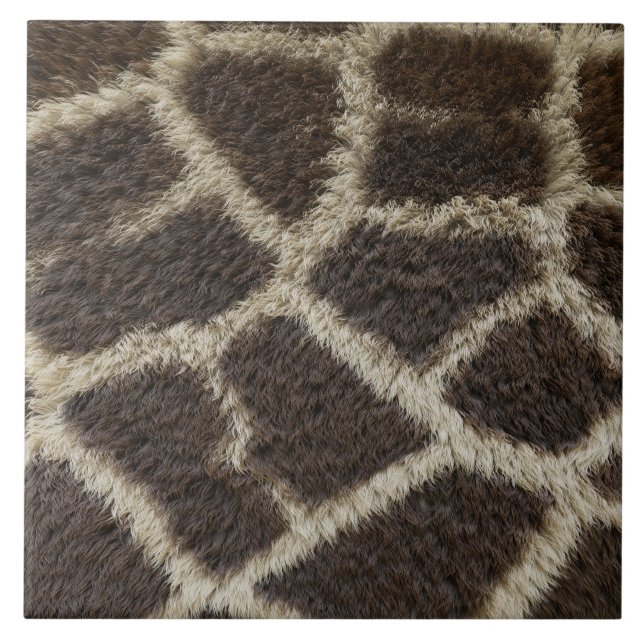 Carreau texture de fourrure de peau d'animal girafe sauvag (Devant)