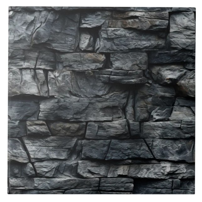 Carreau Texture de mur de pierre (The complete printed tile design. Tiles sold individually.)