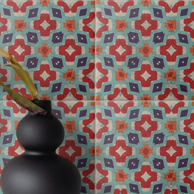 Carreau Texture en pierre détendue Kaleidoscope Géométriqu (Créateur téléchargé)