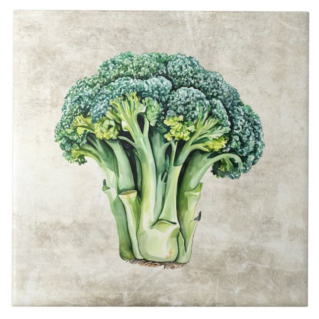 Carreau Texture fausse brocoli rustique aquarelle  (Devant)
