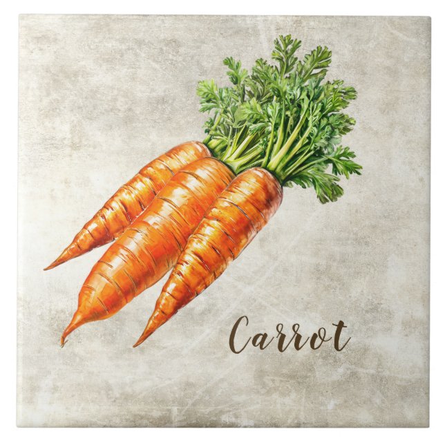 Carreau Texture fausse carotte rustique aquarelle  (Devant)