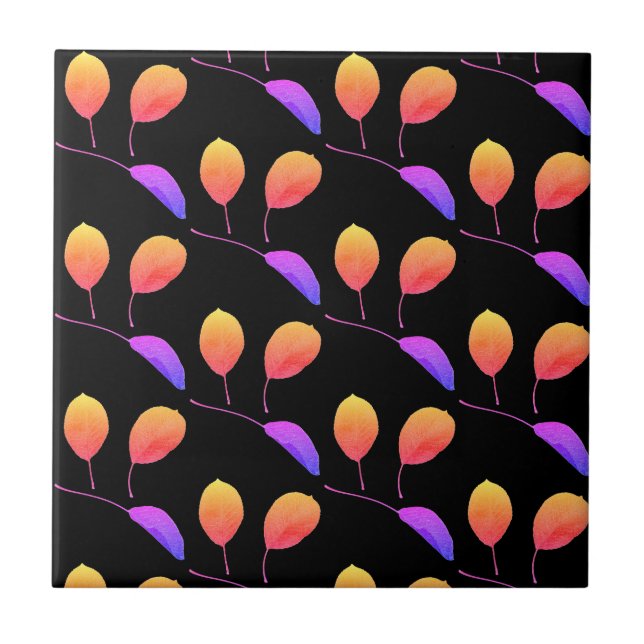 Carreau Texture feuille de poire stylisée Imprimer (Devant)