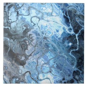 Carreau Texture fluide de marbre bleu et gris abstrait