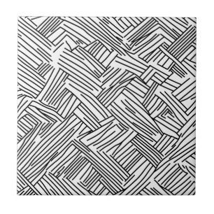 Carreau Texture Géométrique Abstraite Noir Blanc Moderne