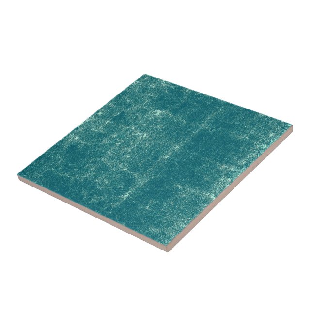 Carreau Texture Vintage Chic Turquoise Motif vert (Côté)