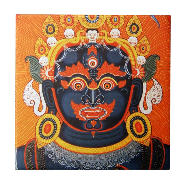 Carreau Thangka Bhairava tatouage oriental Cool (Devant)
