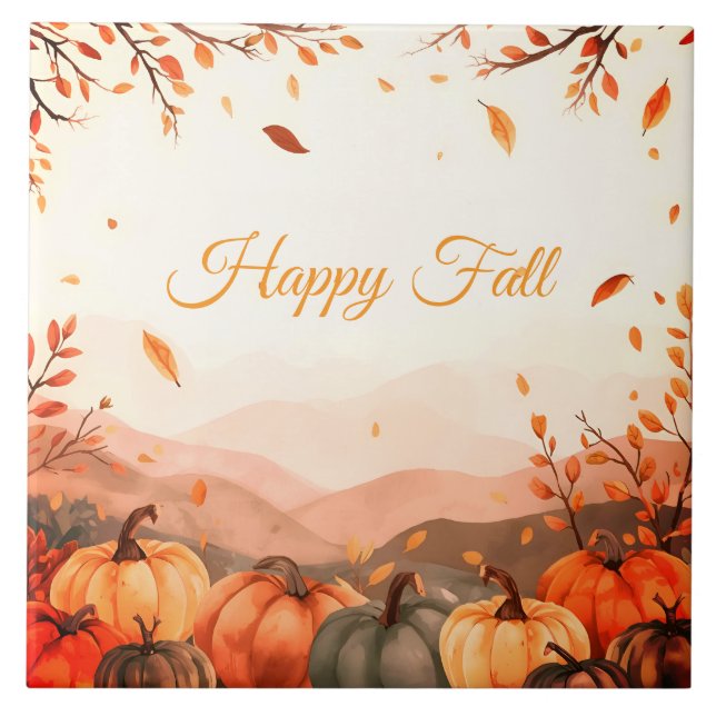 Carreau Thanksgiving, Automne Saison, Happy Fall Outdoor P (Devant)
