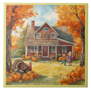Carreau Thanksgiving, Maison confortable Thanksgiving Trad