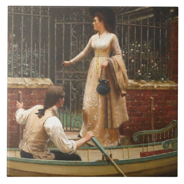 Carreau The Elopement (Date romantique) (par E.B. Leighton (Devant)