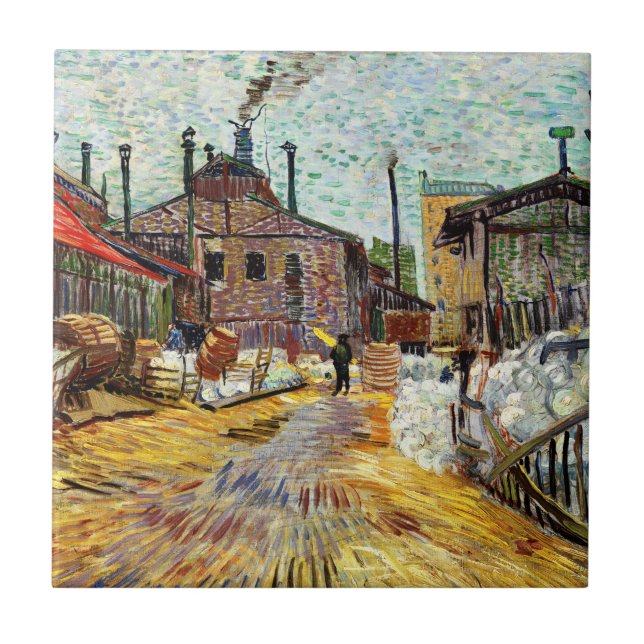 Carreau The Factory (1887) de Vincent Van Gogh (Devant)