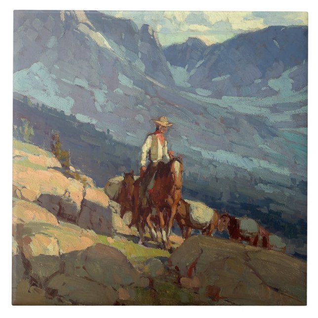 Carreau « The Lone Packer » Art occidental par Edgar Payne (Devant)