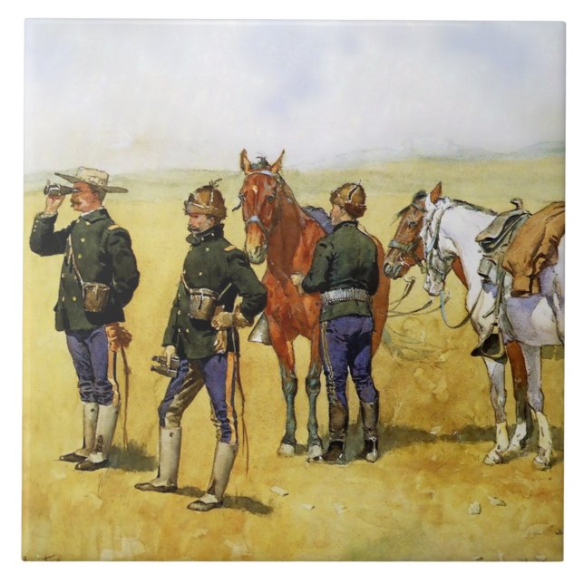 Carreau ”The Scouting Party” de Frederic Remington (Devant)
