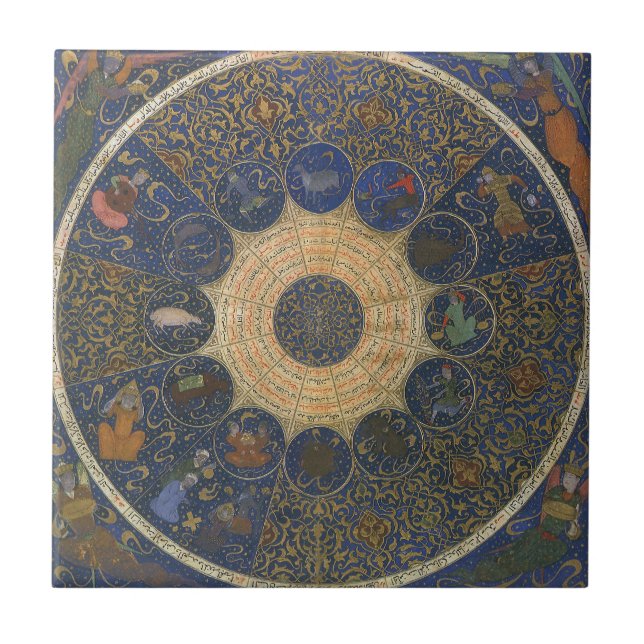 Carreau Thème astral des souverains vintage, Zodiaque isla (Devant)