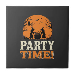 Carreau Thème de fête d'Halloween Sorcière Chaudron Design