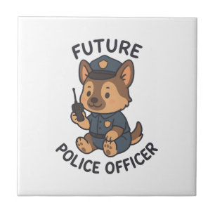 Carreau Thème de futur policier de chien mignon