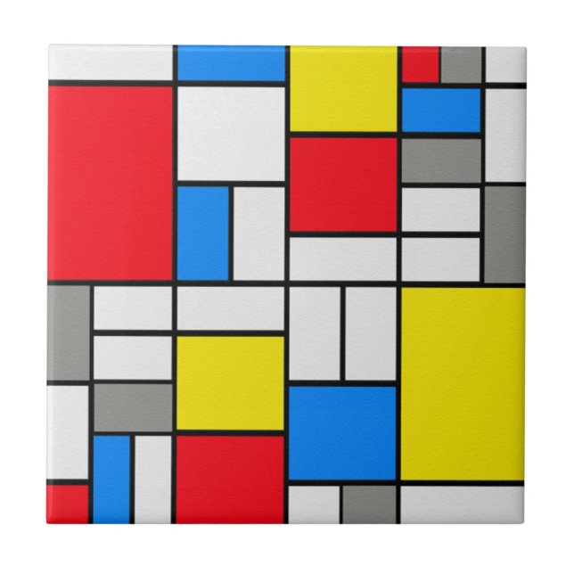 Carreau Thème de variante d'art de Mondrian (Devant)