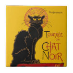 Carreau Theophile Steinlen - Le Conversation Noir Vintage<br><div class="desc">Poster vintage pour une visite du Conversation Noir (Chat noir) - Le théophile Alexandre Steinlen,  1896</div>