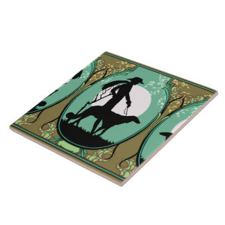 Carreau Theresa dans l'Aqua et l'olive - Madame d'art déco