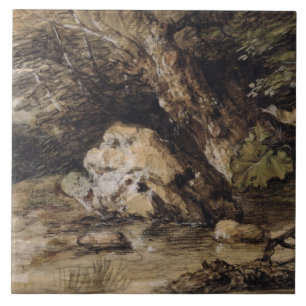 Carreau Thomas Gainsborough   un paysage accidenté avec