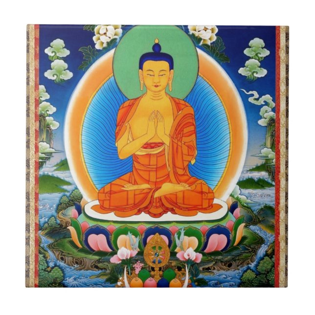 Carreau Tibétain Thangka Prabhutaratna Bouddha (Devant)
