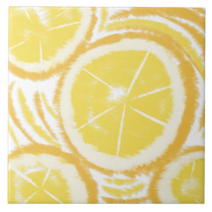 Carreau Tie-Dye Abstrait Citron