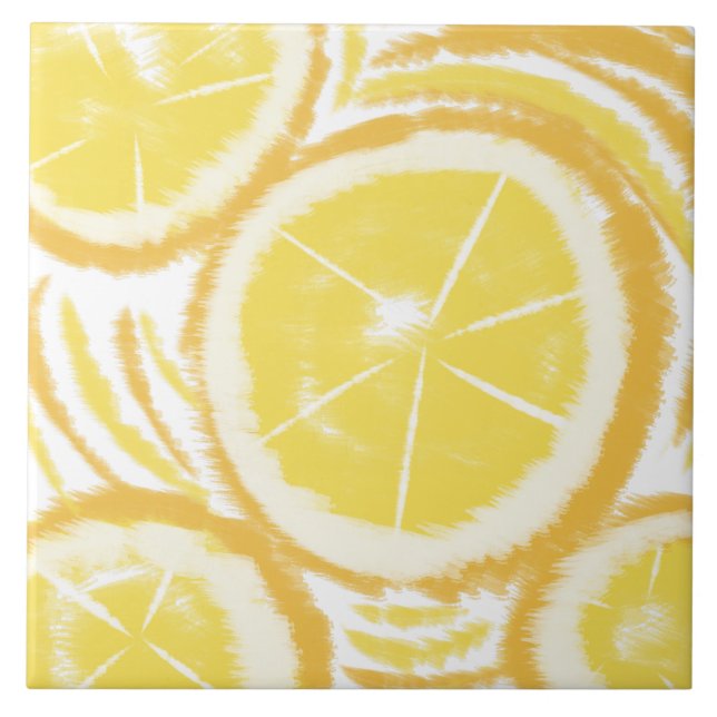 Carreau Tie-Dye Abstrait Citron (Devant)
