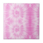 Carreau Tiedye rose spirale hippie teint<br><div class="desc">Motif de teinture pastel couleur rose et blanc. Pink tiedye shibori hippie spirale design motif céramique</div>
