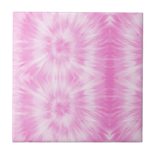 Carreau Tiedye rose spirale hippie teint