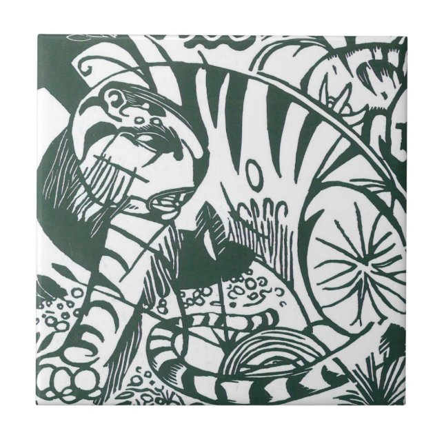 Carreau Tiger de Franz Marc, Art Vintage de l'expressionni (Devant)