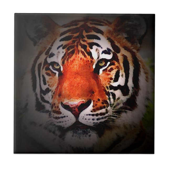 Carreau Tiger Face Motivational Artwork (Devant)