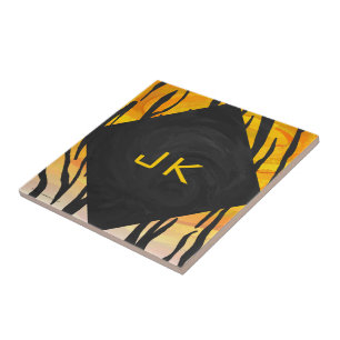 Carreau Tiger noir et orange