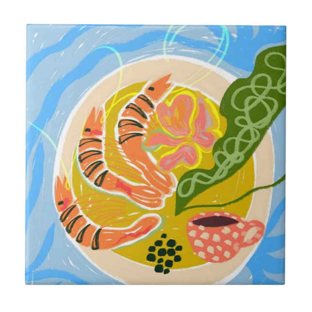 Carreau Tiger Prawns | Plateau d'alimentation de la mer de (Devant)